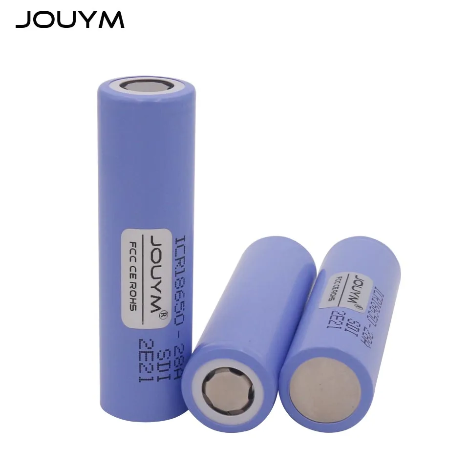JOUYM ICR18650 28A 18650 2800mAh 3 7 плоский Топ Литий ионный аккумулятор 18650|Перезаряжаемые