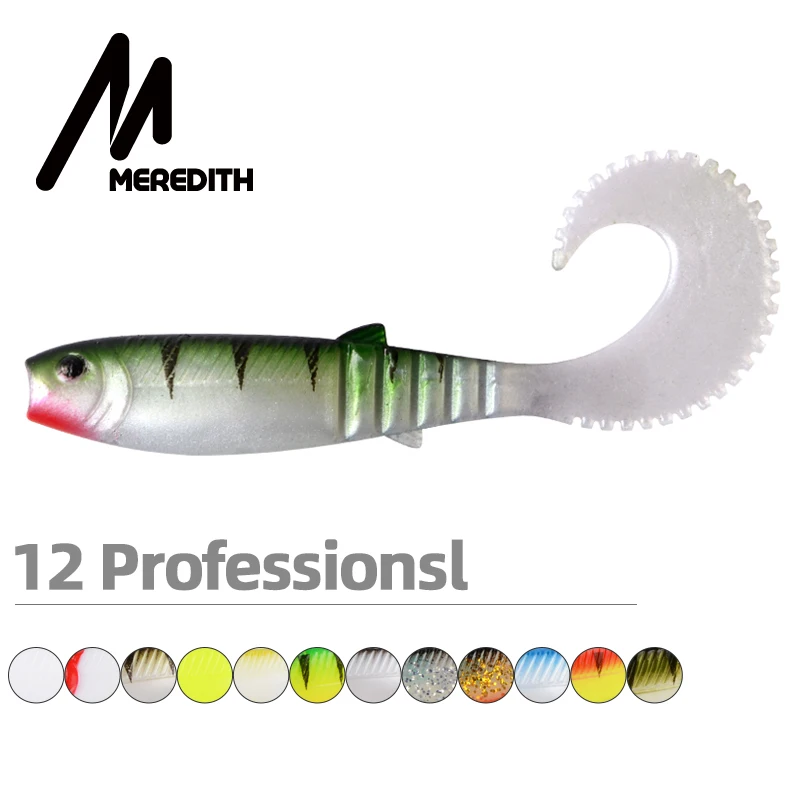 MEREDITH 110 мм идеальные 3D приманки для рыбалки с изогнутым хвостом Искусственные