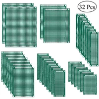 32pcs double sided pcb board prototype kits 6 sizes universal printed circuit protoboard for diy soldering project for arduino