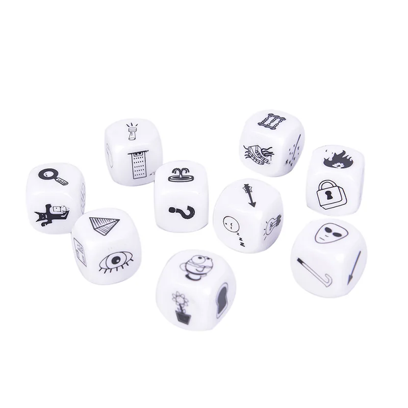 

9pc Story Dice And Box Story Double Stone Puzzle Board Game Story Family / Party / Friends Parents With Children Interesting Eng