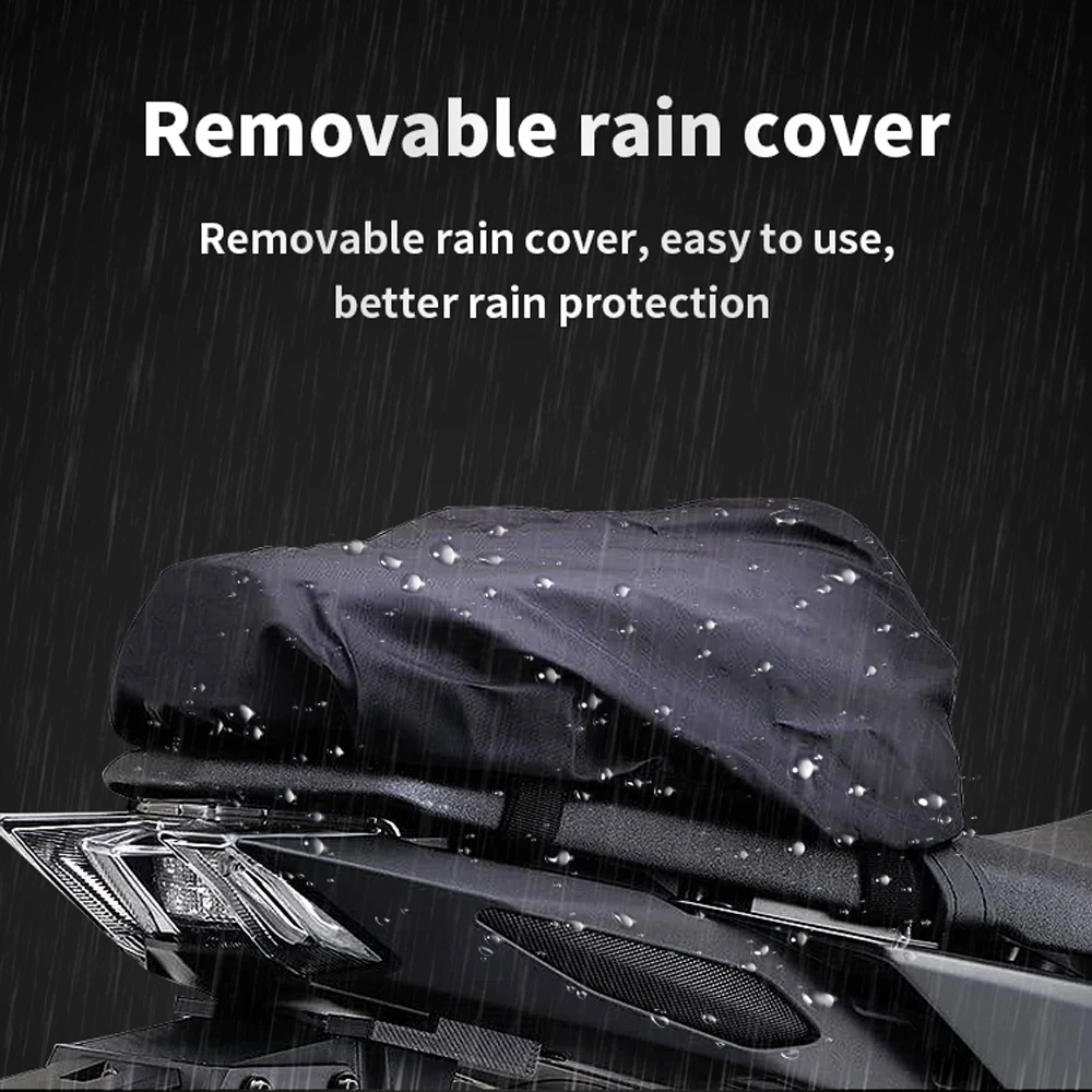 Black Waterproof Motorcycle Rear Seat Bag Retro Chopper Scooter Tail Water Resistant Durable Motorbike Travel Back |