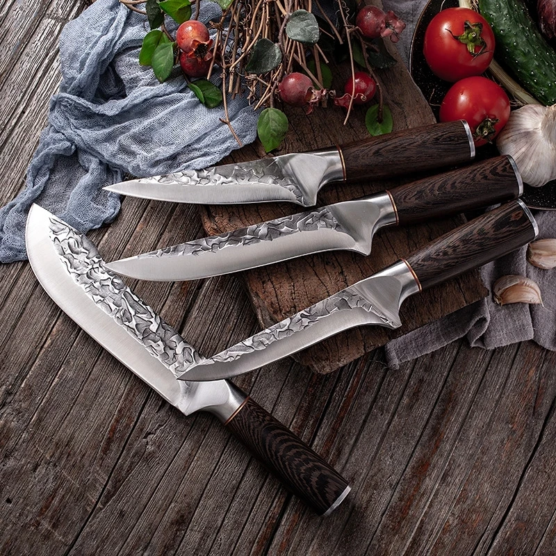 

Handmade Forged Stainless Steel Boning Kitchen Knife Chef Butcher Cutter Steak Pork Seafood Tools with Sheath