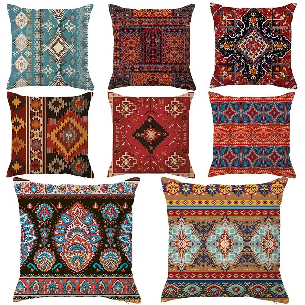 

Pillow Color Geometric Linen Pillowcase Bohemian Graphic Pillow Cushion Cushion Pillowcase 45cm X 45cm