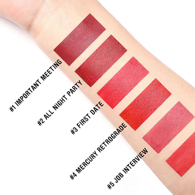 

Mini matte lipstick waterproof red brown velvet long lasting lipstick waterproof set women lips maquiagem