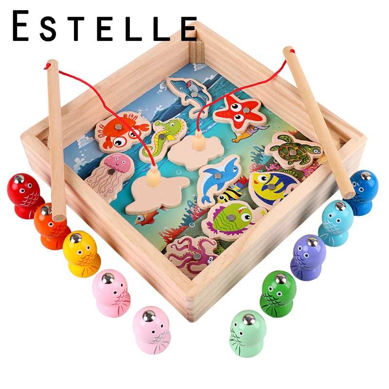 Детские деревянные игрушки магнитные игры рыболовная игрушка игра для детей 3D
