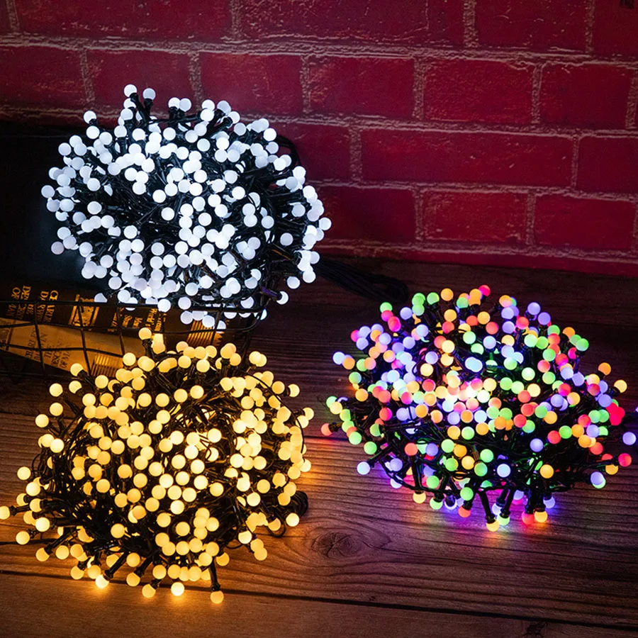 

250/500LED Christmas String Light Outdoor Garden Firecrackers Fairy Garland Light Mini Ball Globe String Light For Wedding Party