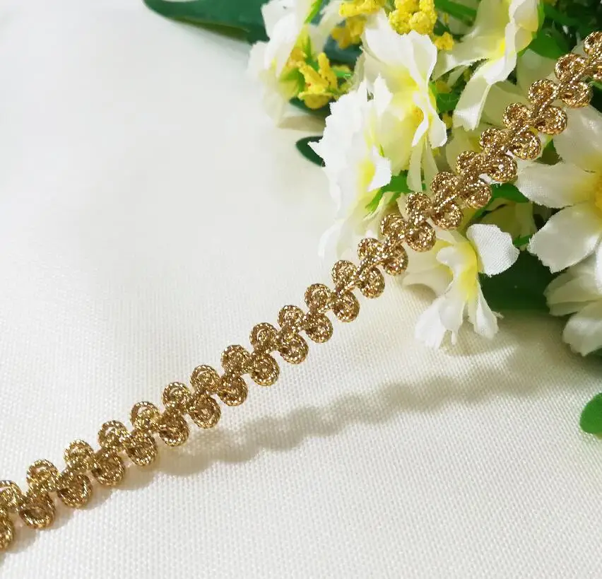 Золотая кружевная ткань 1 м гипюр шириной см тесемки швейная аппликация