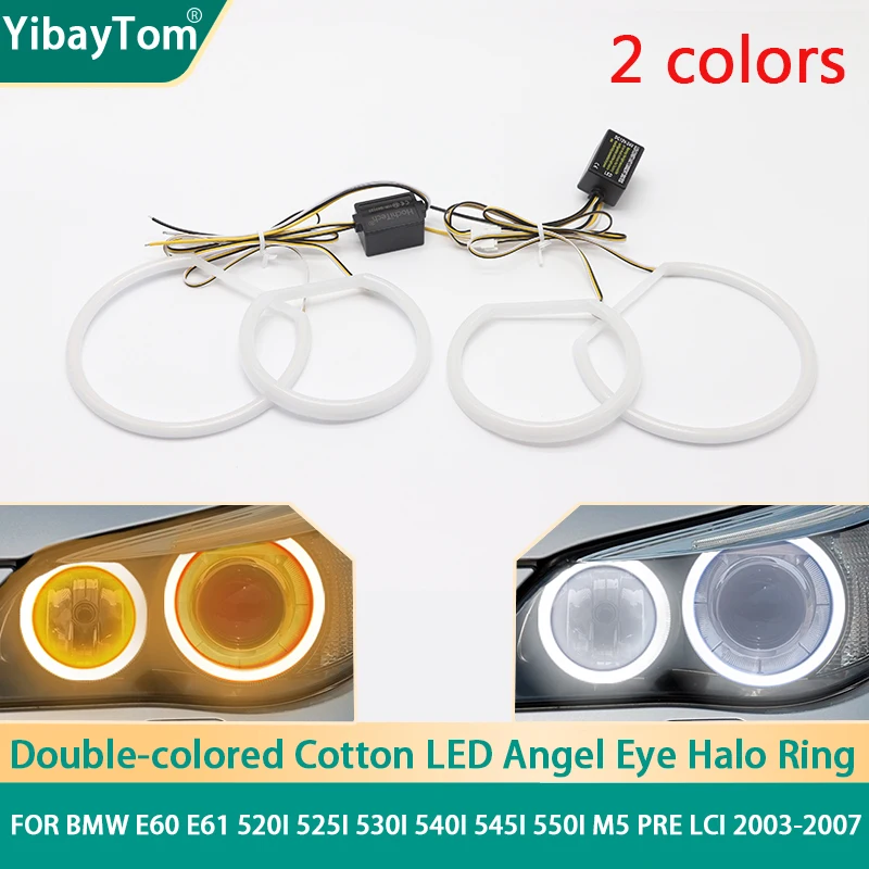 

SMD Cotton Light Switchback LED Angel Eye Halo Ring DRL Kit For BMW E60 E61 520i 525i 530i 540i 545i 550i M5 Pre LCI 2003-2007