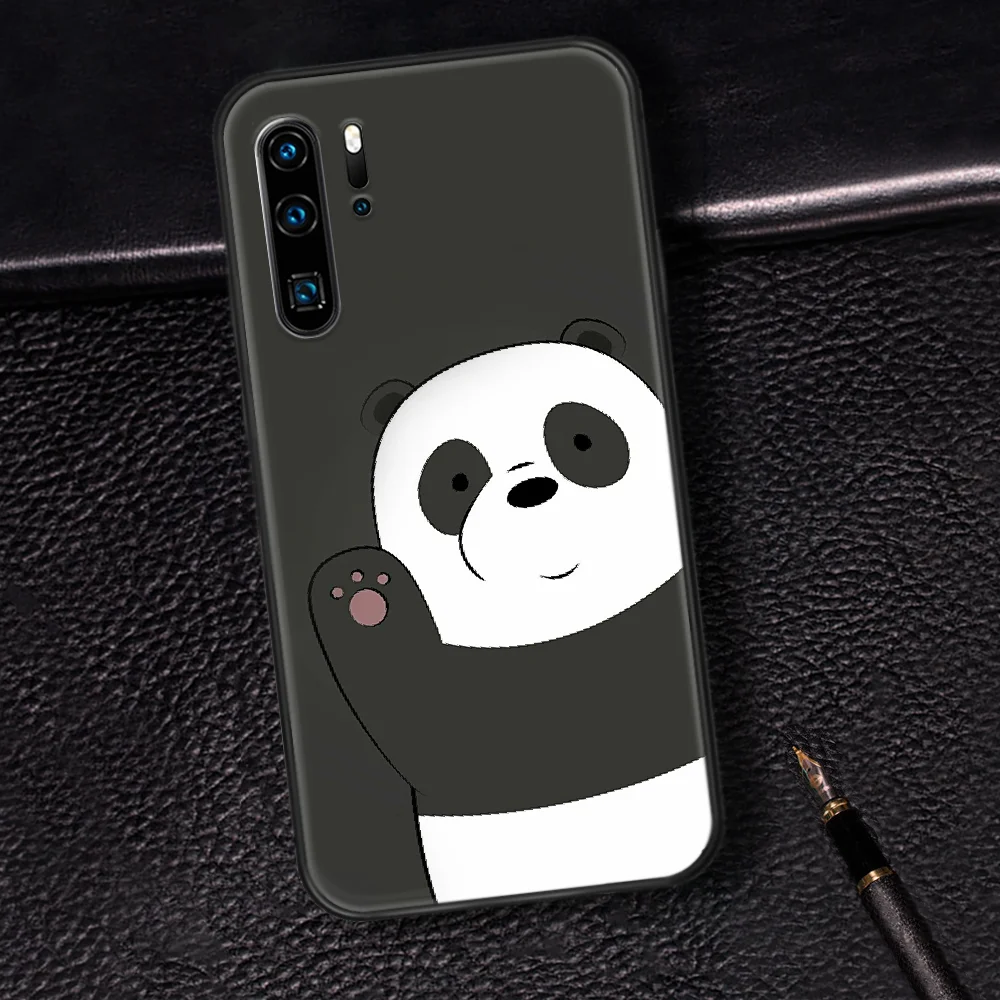 

Cartoon We Bare Ice Bear Panda Phone Case For Huawei P Mate 10 20 30 40 Pro Lite Smart 2019 2021 black Prime Pretty Shell