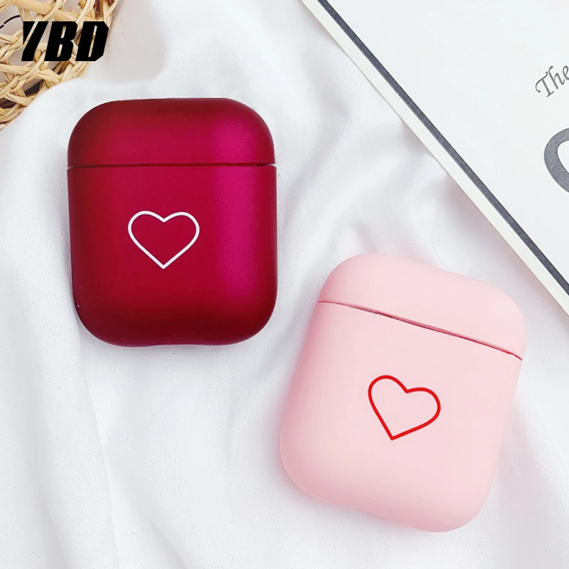 YBD Модный чехол с рисунком маленького сердца для AirPods Air pod Series 1 2 Жесткий Чехол для ПК чехол для Apple Airpods чехол Coque Funda