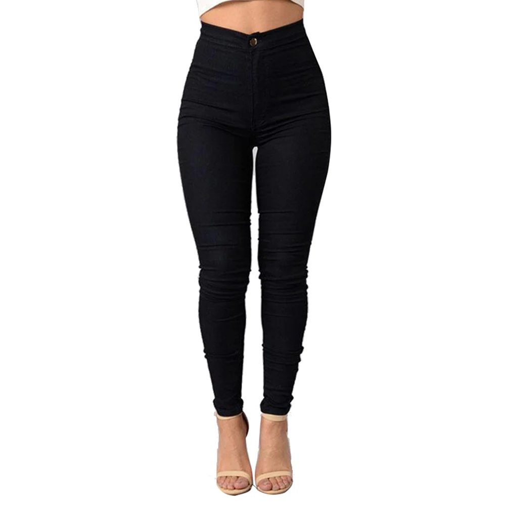 

Slim Jeans For Women New Fashion Women Solid Color Denim Leggings Skinny Pencil Pants Slim Jeans Denim Pencil Pants Women Jeans