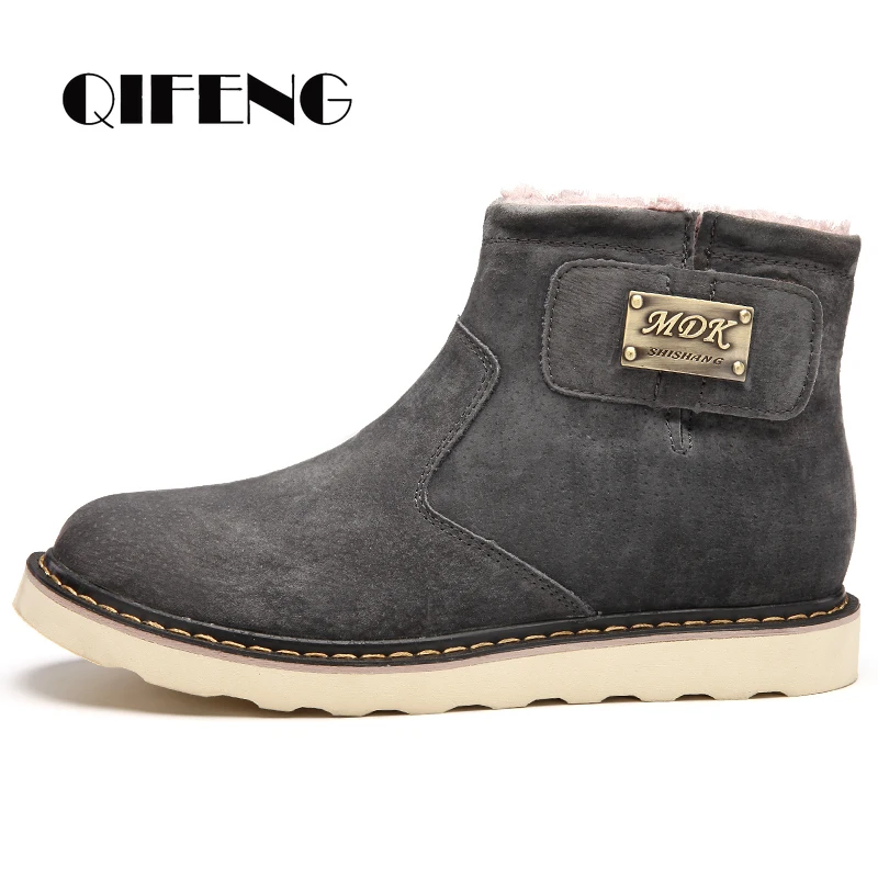 

Men Leather Boots Fashion Grey Chelsea Boots Winter Warm Desert Boots Men Denim Boots Fur Suden Ankle Boots Summer Male Shoes