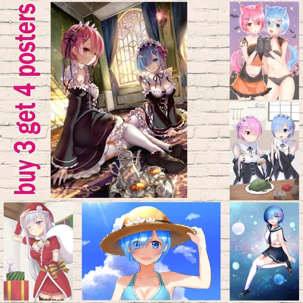 

Prints Paint Anime Picture Wall Art Home Decoration Modular Canvas Re Life in a Different World from Zero Poster For Living Room
