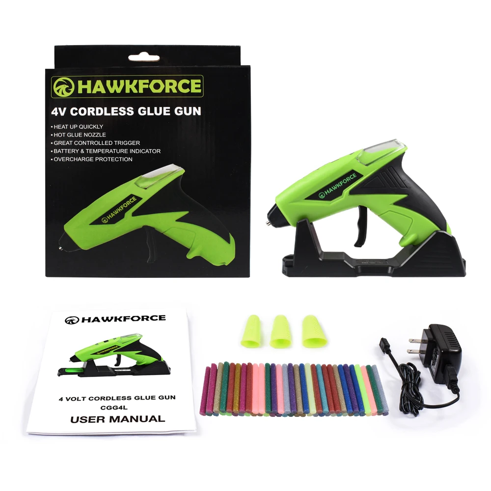 4 в беспроводной термоклеевой пистолет HAWKFORCE Перезаряжаемый USB быстрый нагрев ремесло ремонт дома DIY электроинструменты с 25 шт. клеевые палочки
