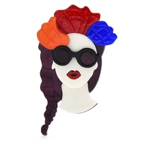 wulibaby wear flowers lady brooches for women 2 color new arrival wear glasses modern girl party office brooch pin gifts