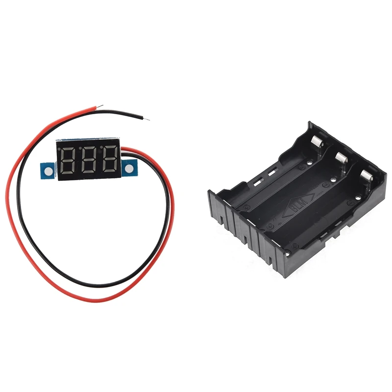 1 Pcs Mini Digital Voltmeter LED Voltage Display Panel Meter &amp DIY Battery Holder with 6 Pins | Инструменты