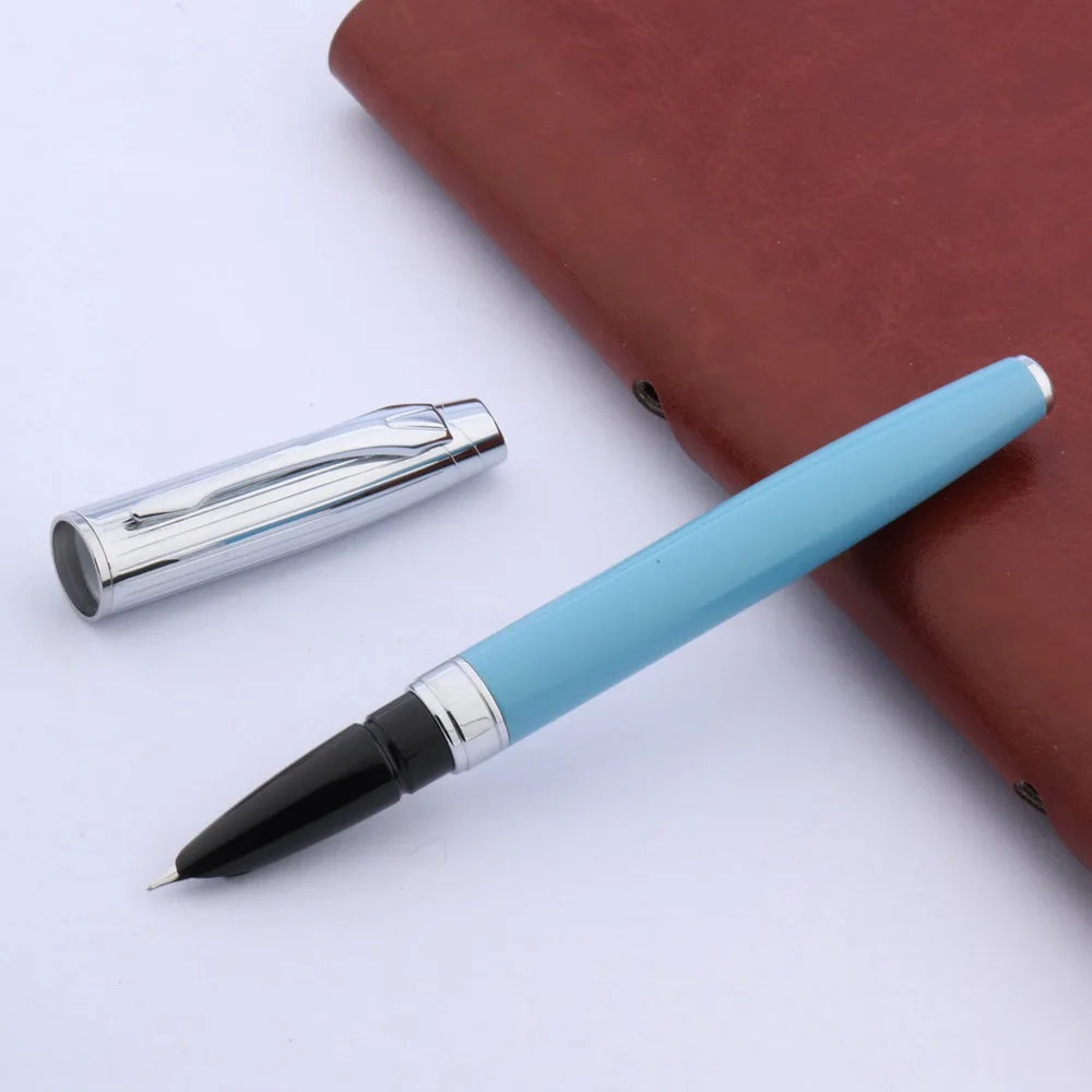 

100 Blue Lacquered Silver Stripe Fine Nib Fountain Pen