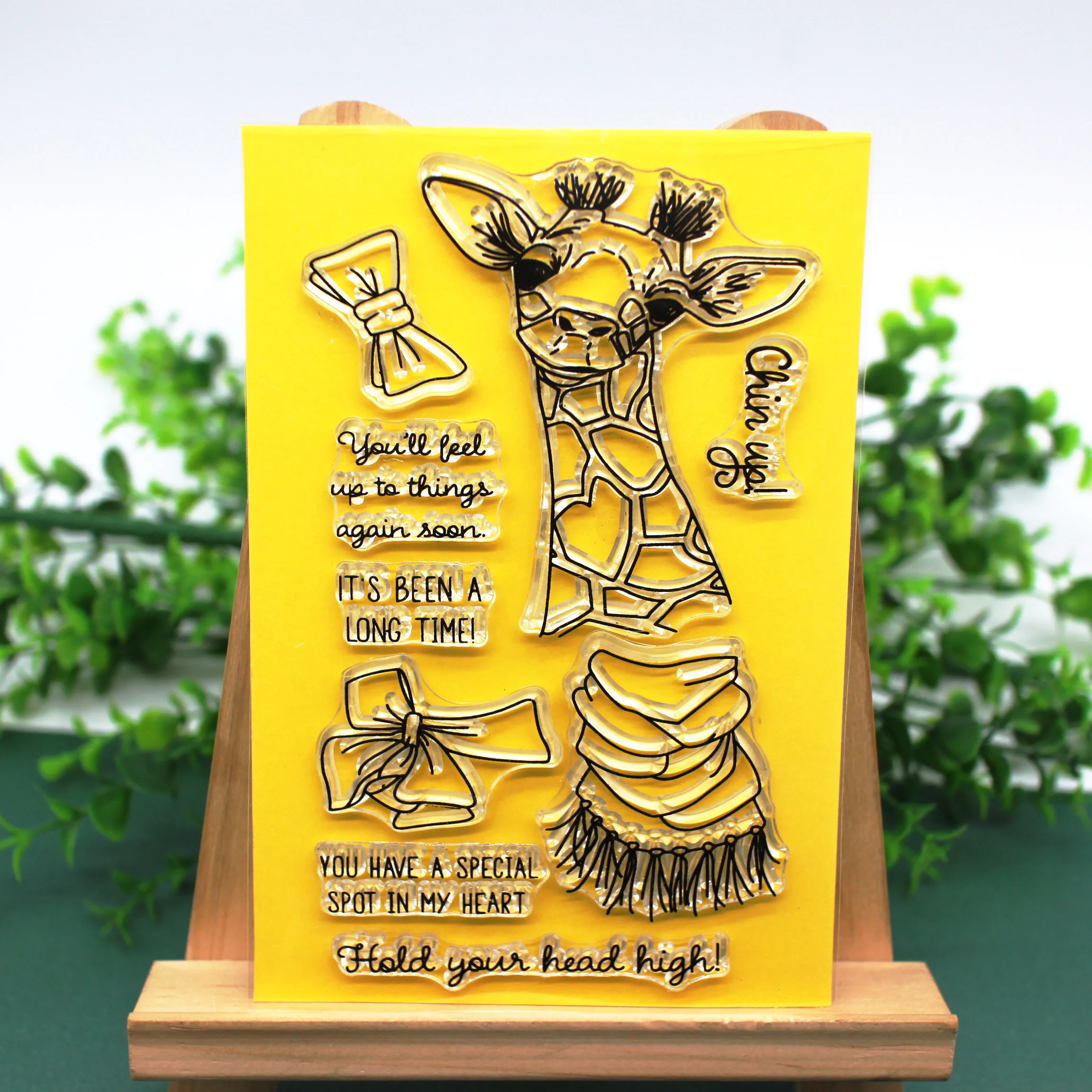 Прозрачные штампы с жирафом для скрапбукинга изготовления фото открыток