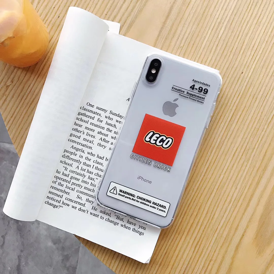 Модный простой чехол для телефона с буквенным логотипом Lego блоками iPhone 11 pro MAX Xs Xr X
