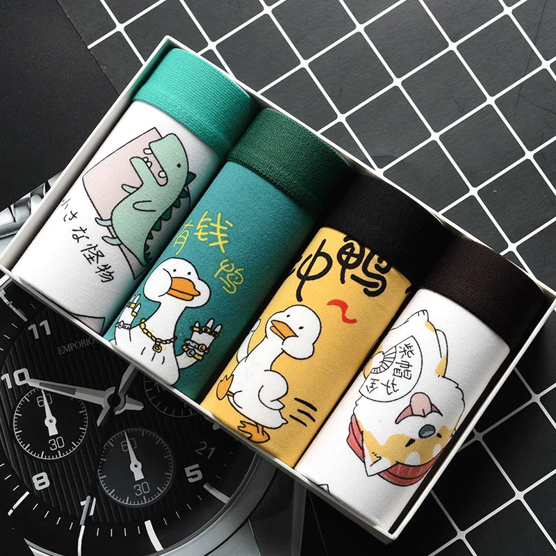 4Pcs/ot Men's Underwear Men's Cotton Boxer Men's Underwear Men's Underwear Breathabe Shorts Men's Pus Size -2X