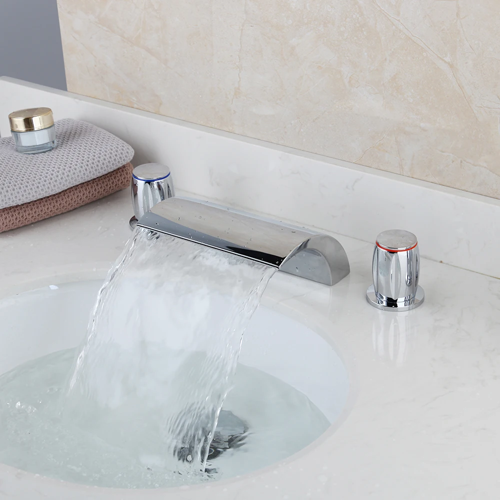 Смеситель для ванны с 3 ручками хромированный полированный 5 шт. смеситель