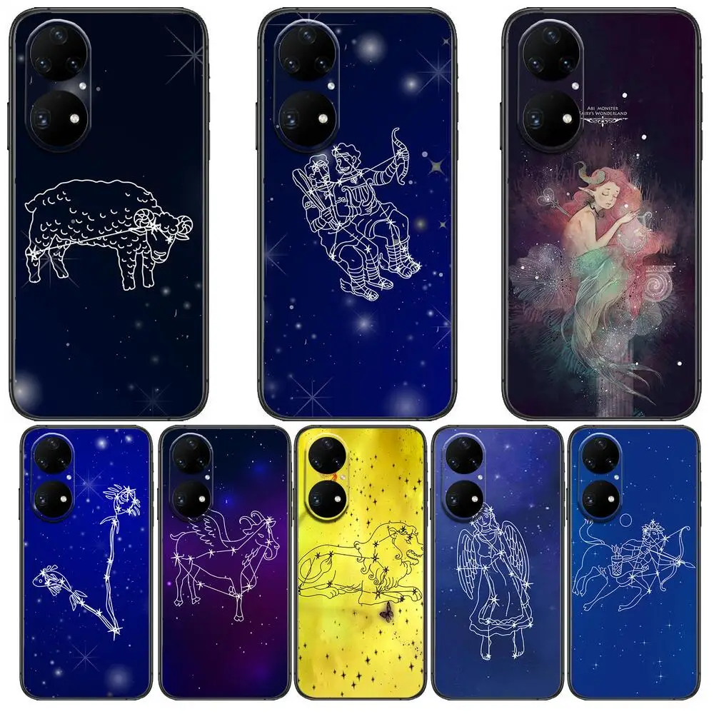 

Yinuoda 12star sign Leo Libra Scorpio New Arrived High Quality Phone Case For Huawei p50 P40 p30 P20 10 9 8 Lite E Pro Plus Blac