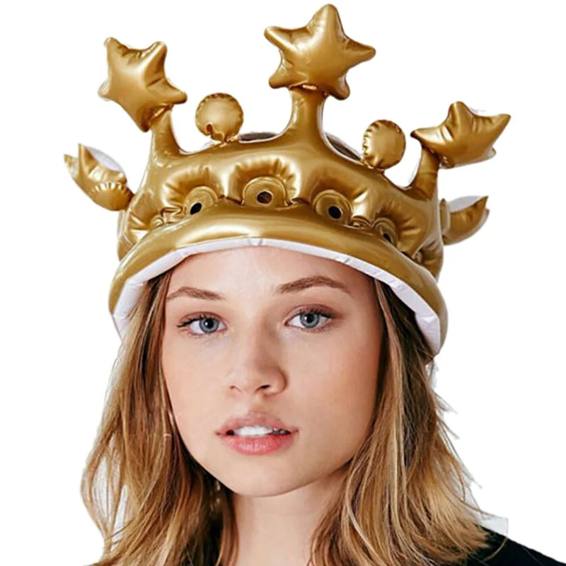 Надувная Детская Корона золотые вечерние Детские короны надувные шары из ПВХ