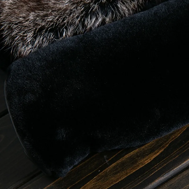 

Winter Warm Men Natural Fur Jacket Spliced Shearling Raccoon Fur Short Hooded Coat Luxury Loose Casual Outwear Oversize 4XL