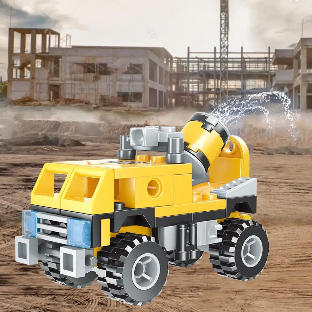 8-в-1 DIY деревянные головоломки инженерных автомобиль строительные блоки