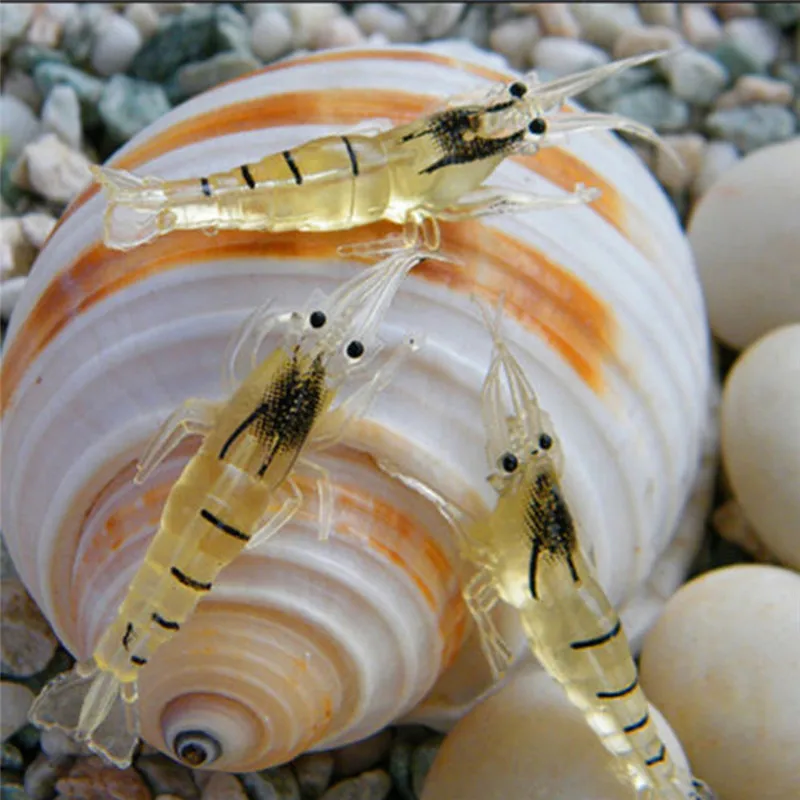 Приманка Мягкая креветка 10/20 шт. травяная экологически безопасная пластиковая