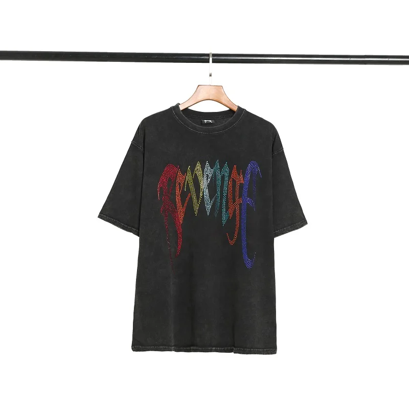 

Летняя футболка для мужчин и женщин, с коротким рукавом, в европейском и американском стиле