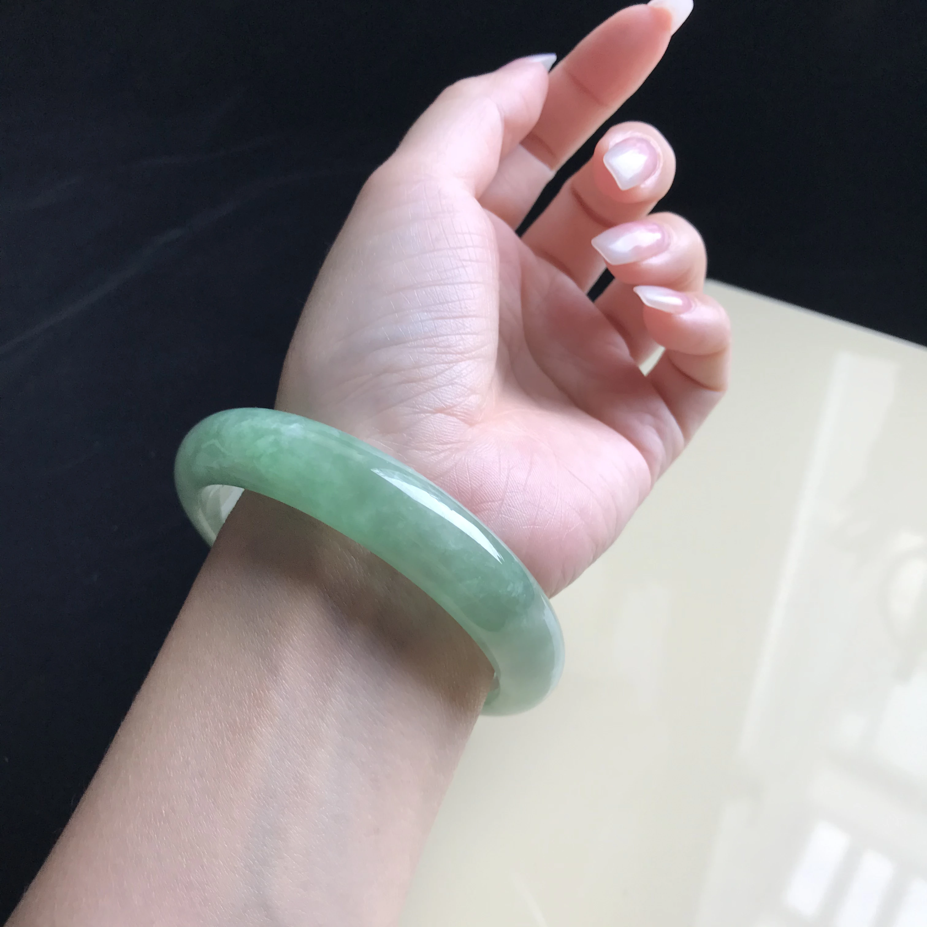 

Burma 100%Genuine High-end Jadeite Bracelet Jewelry Jade Bangles For Women 61 mm(With Certificate)