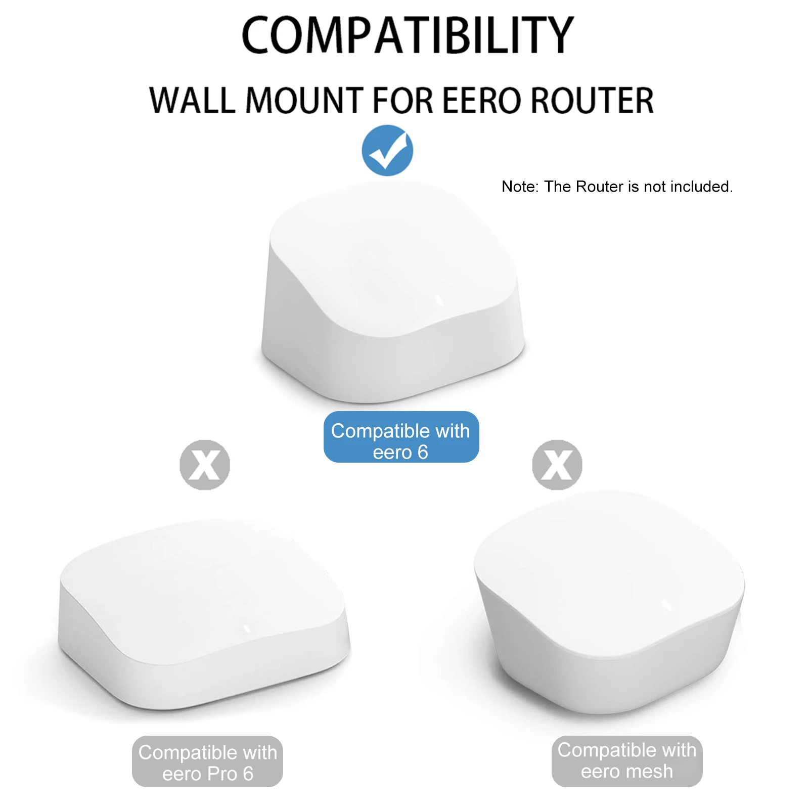 

Screwless Wall Mount Replacement for eero 6 WiFi Router Holder Strong Adhesive Mount Easy to Install No Tools No Drilling Needed