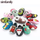 Нескользящая обувь simfamily для новорожденных мальчиков и девочек, мягкая натуральная кожа, Нескользящие мокасины для малышей 0-24 месяцев