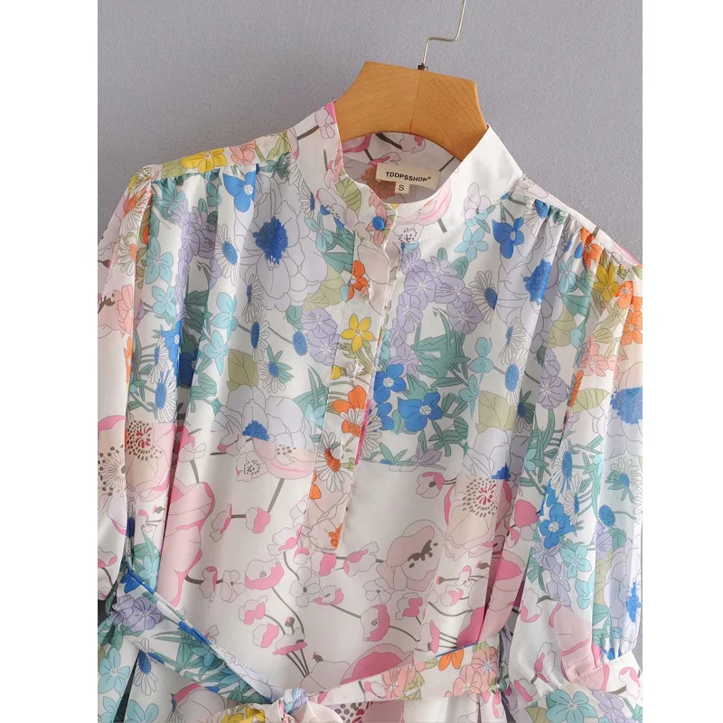 Модное женское платье с вышивкой и галстуком-бабочкой в иностранном стиле