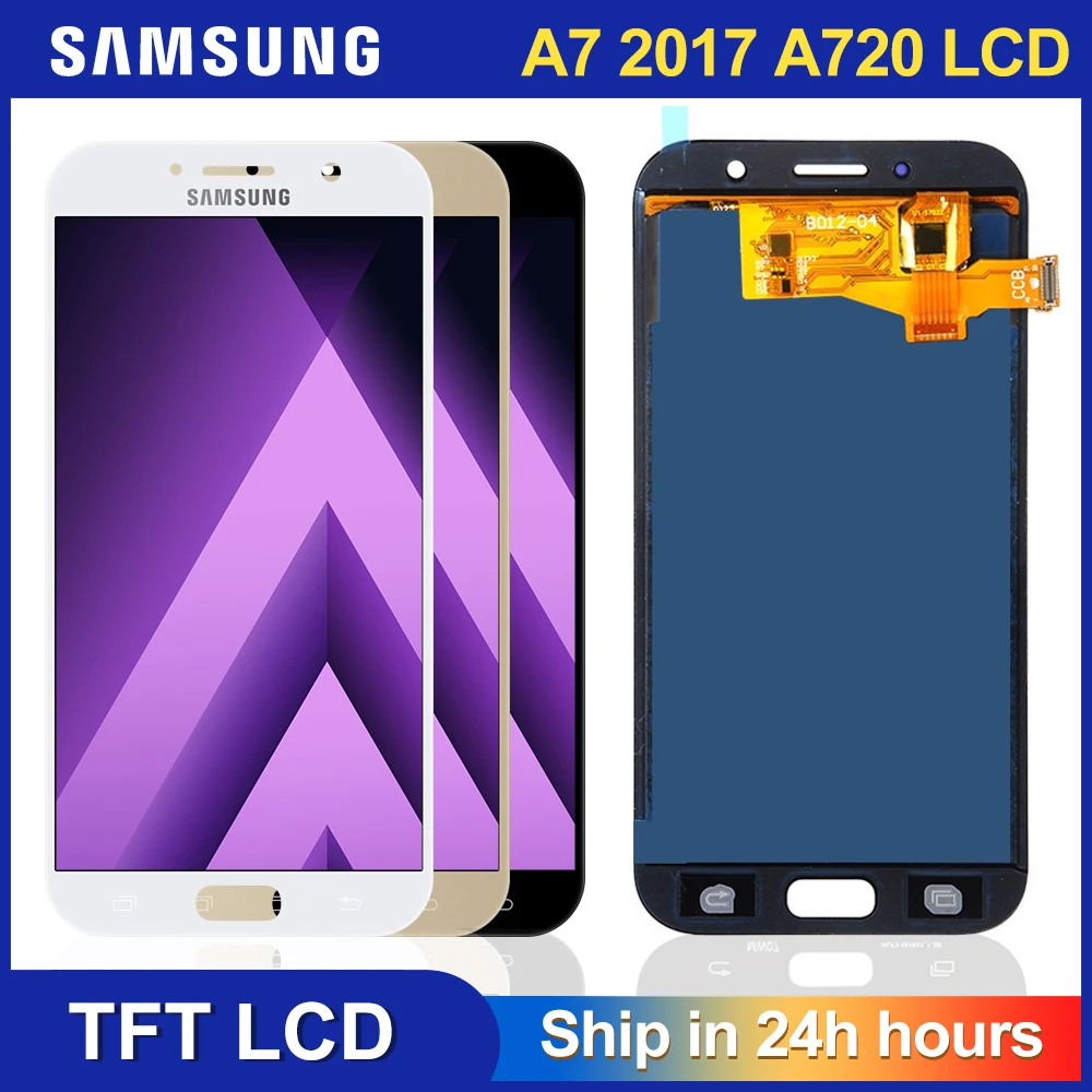 A720F LCD for Samsung Galaxy A7 2017 SM-A720F A720 Display Touch Screen Digitizer Assembly Lcd | Мобильные телефоны и