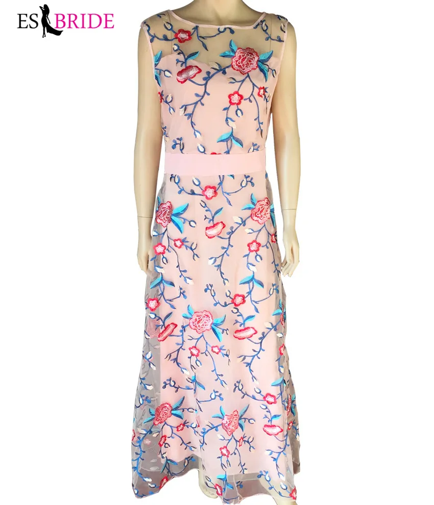 Винтажное платье для особых случаев модное вечернее с цветочной вышивкой