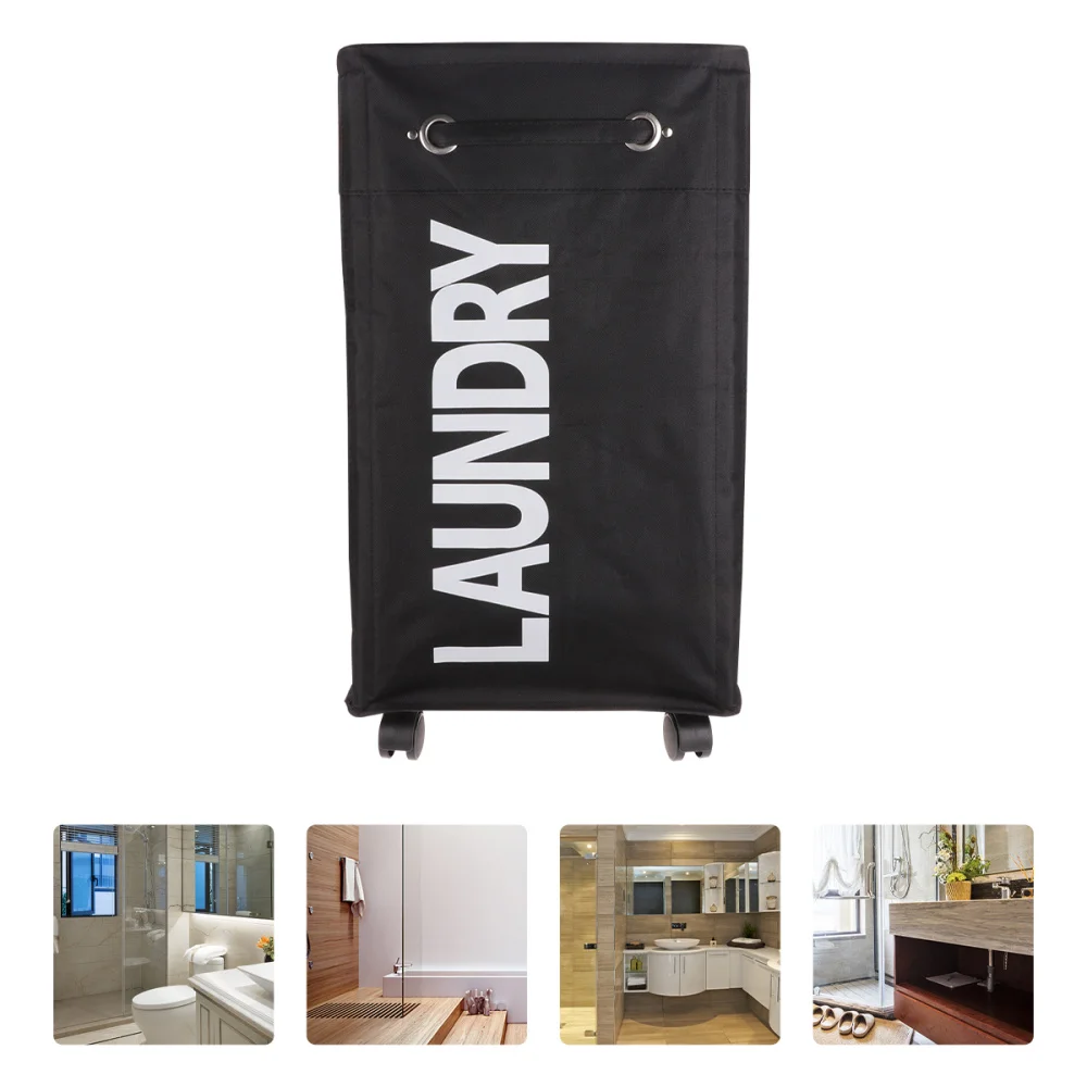

1Pc Wheeled Laundry Hamper Portable Laundry Roller Dirty Clothes Organizer