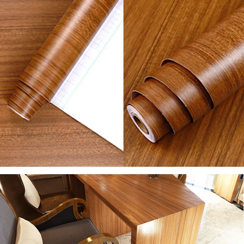 

G6DA Wood Grain Self Adhesive Wall Paper Roll Wood Grain Paper Vinyl Film for Furniture Decorative Waterproof Wallpaper