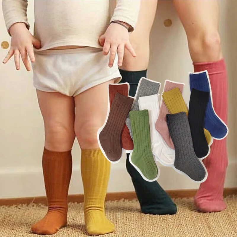 

Children's Stripe Plain Medium Stockings Baby Boys and Girls Autumn and Winter Warm and Comfortable Explosive Student Socks