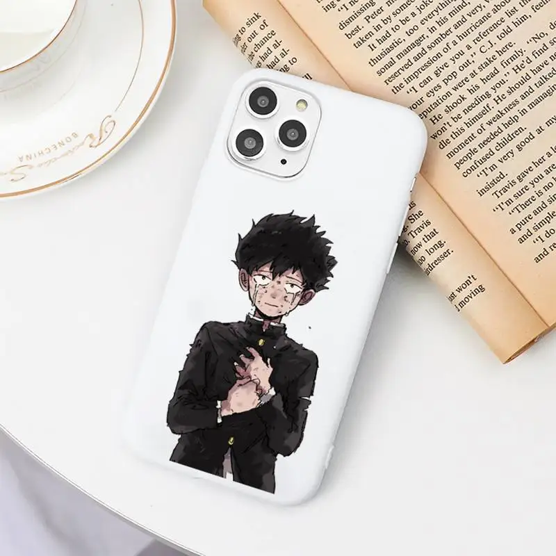 

Japan anime Mob Psycho 100 Phone Cases Candy Color for iPhone 6 7 8 11 12 s mini pro X XS XR MAX Plus