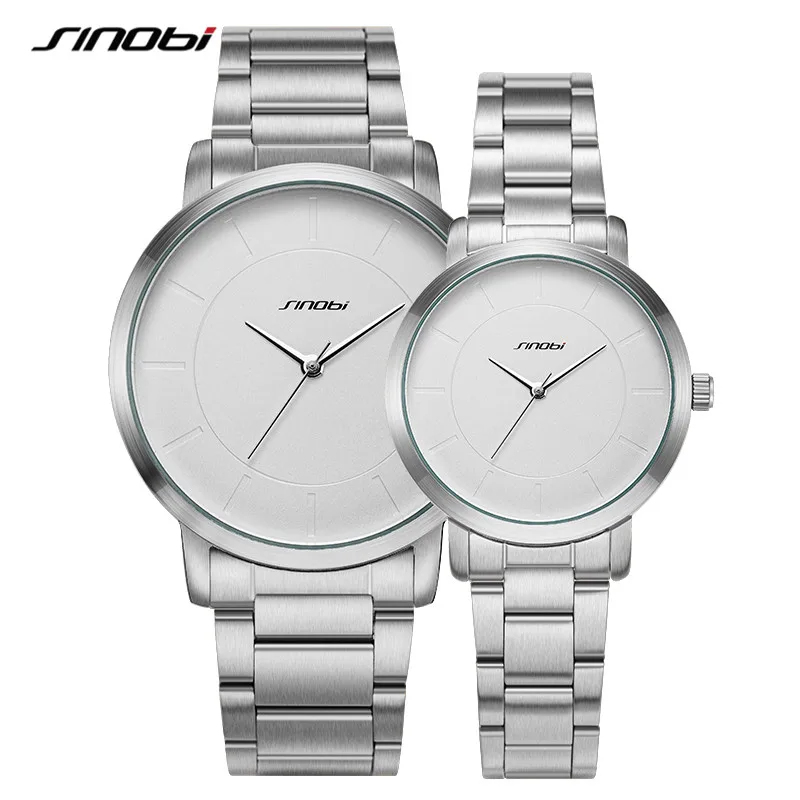 Sinobi Golden Women Fashion Watches Original Design Woman Quartz Wristwatch Ladies Clock Steel Geneva Relogio Couple Watch Gift
