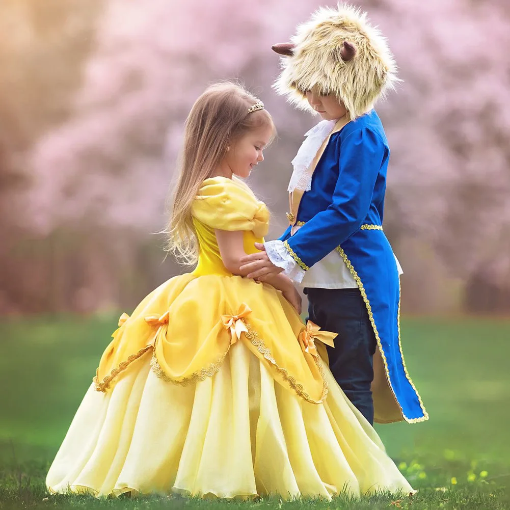 

2020 New Style beauty and the beast Dress Belle girls princess dress Dress birthday party princess costume