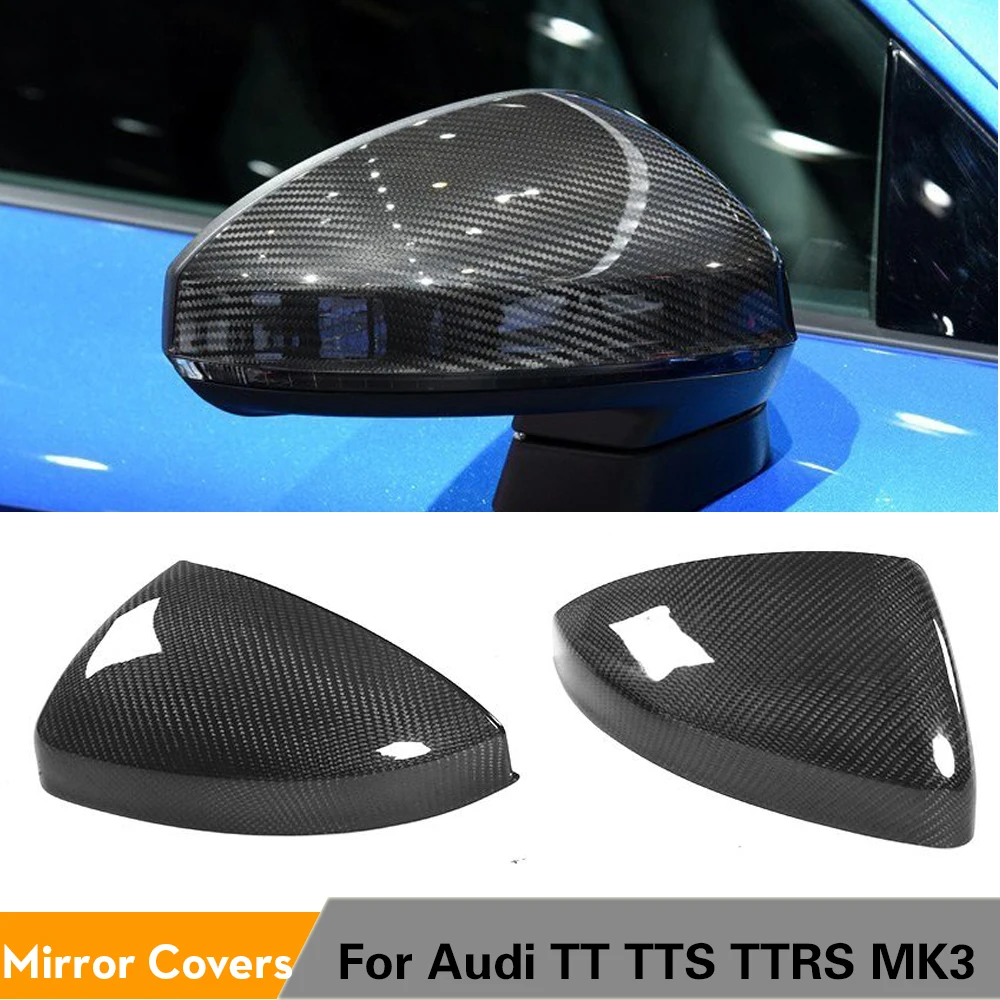 Carbon Fiber Rearview Mirror Cap Covers Trim for Audi TT MK3 Type 8S Coupe 2-Door 2015 - 2017 Replacement Style