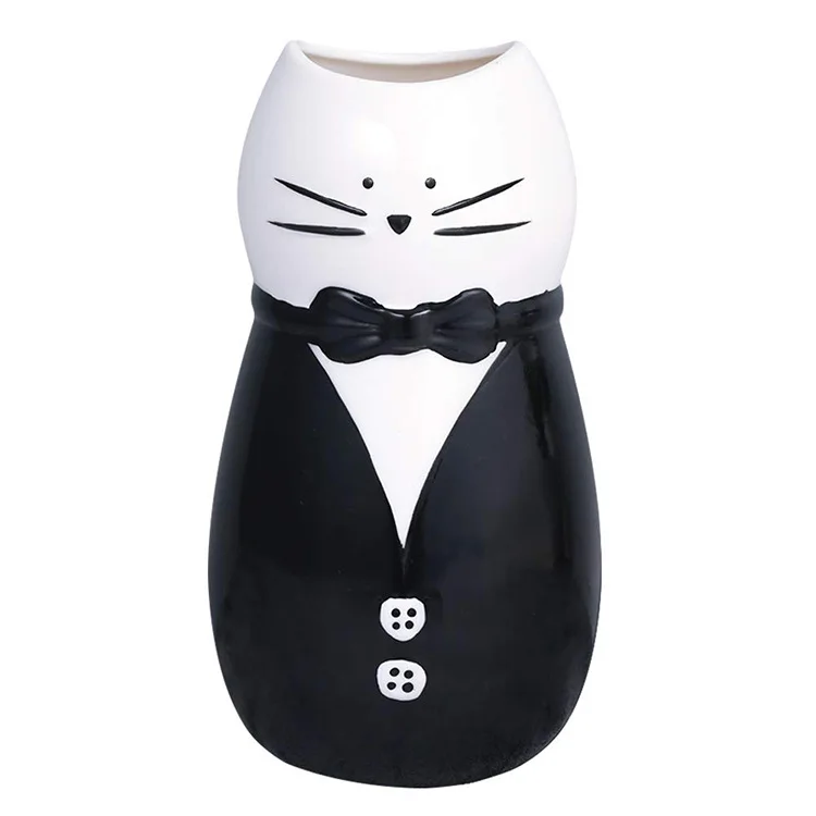 

Suit cat vase simple ceramic flower pot gardening