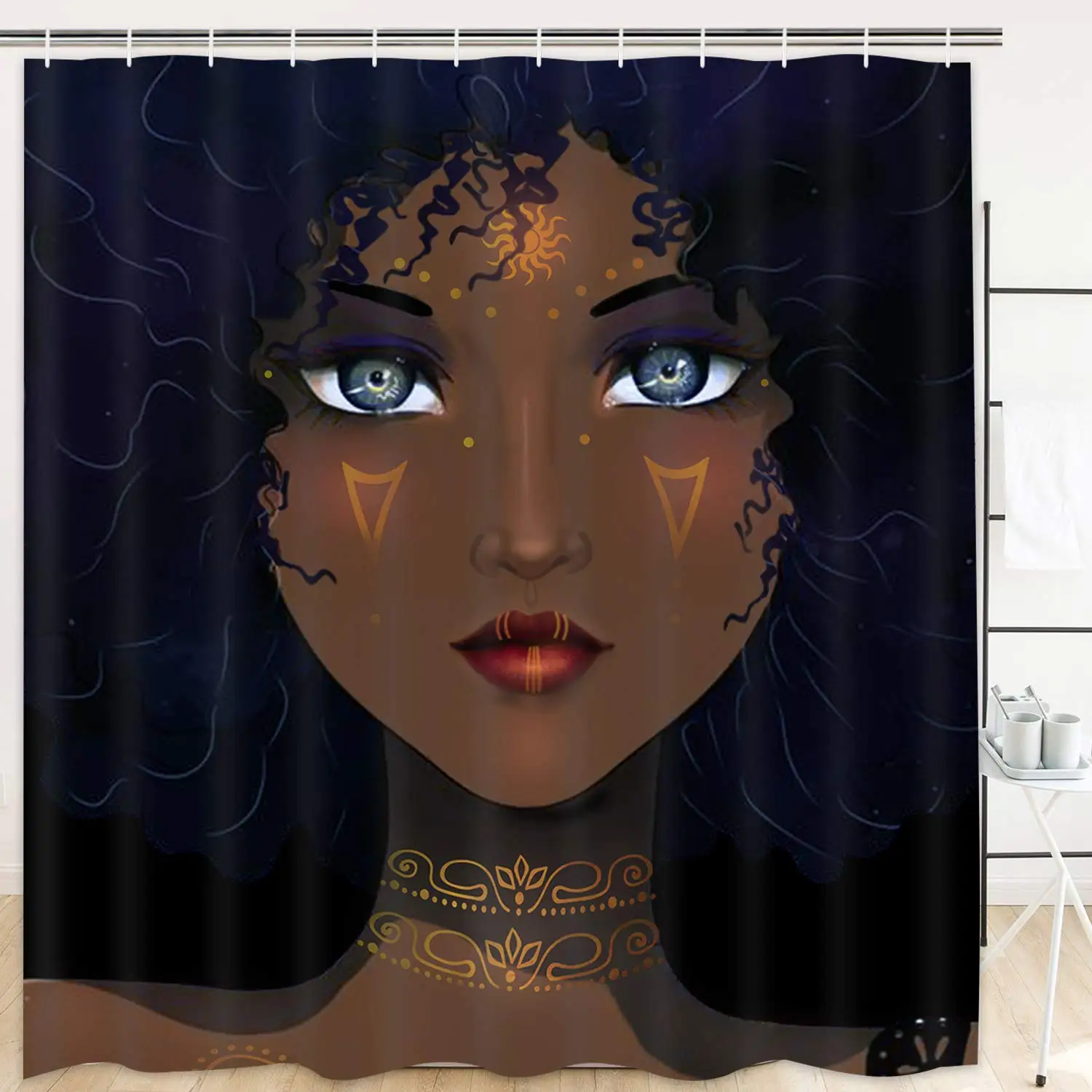 Африканская американская Женская афро душевая занавеска водонепроницаемая для
