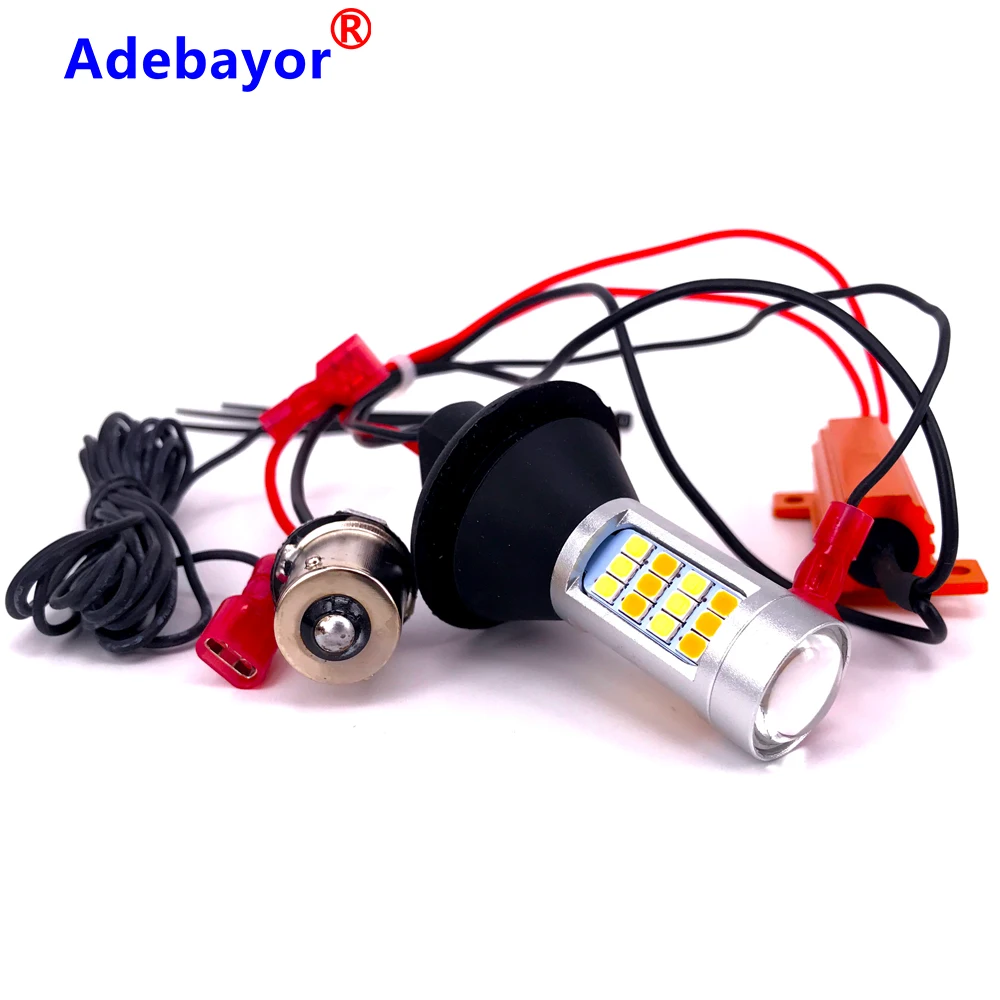 2 шт. BA15S 1156 T20 7440 42 SMD 2835 светодиодсветодиодный двухцветные автомобильные ДХО