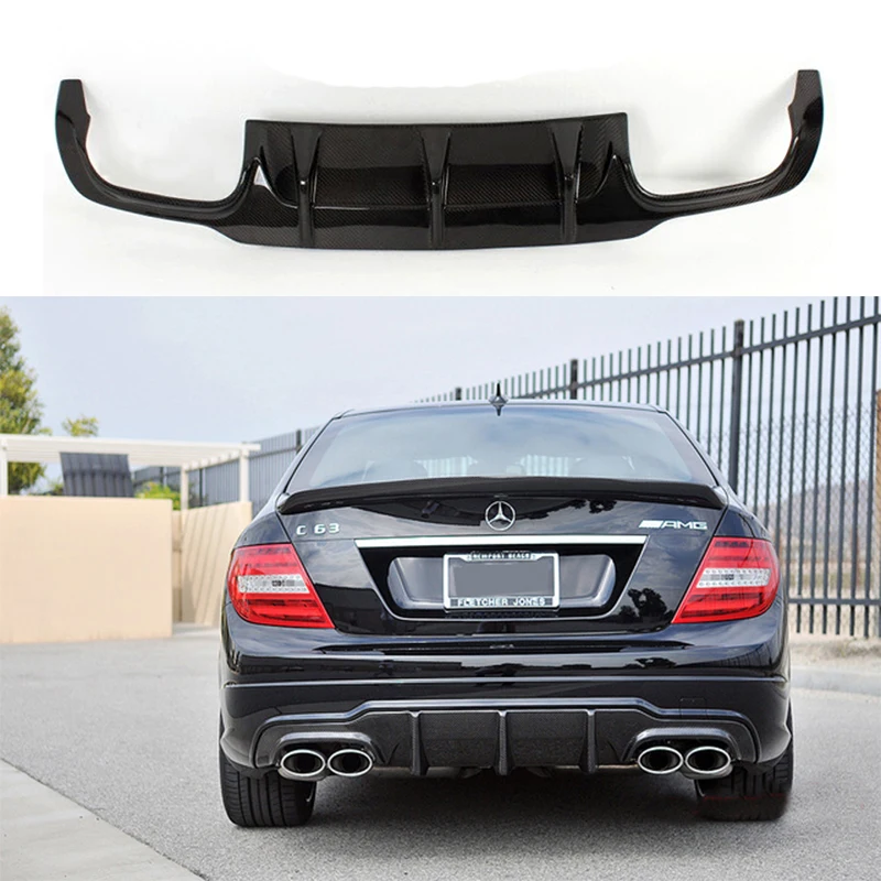 Спойлер для заднего бампера Mercedes Benz C Class W204 C63 AMG из углеродного волокна 2012 2013 2014