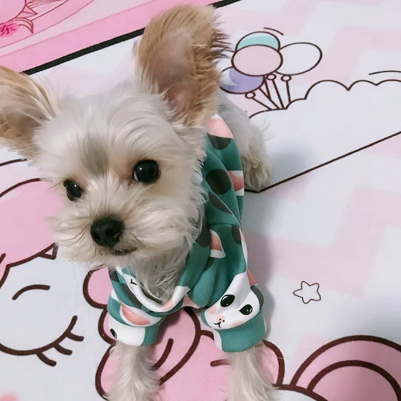 Милая одежда для маленьких собак Shih Tzu толстовка с капюшоном йоркширского
