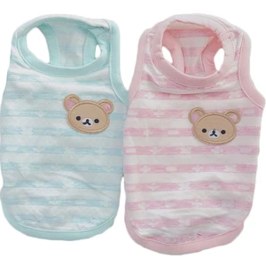 Breathable Cat Dog Vest Summer Strips Pet Clothes Sleeveless Hoodies Tshirt For Small Dogs Chihuahua Yorkie Dog Shirt Tank Top L
